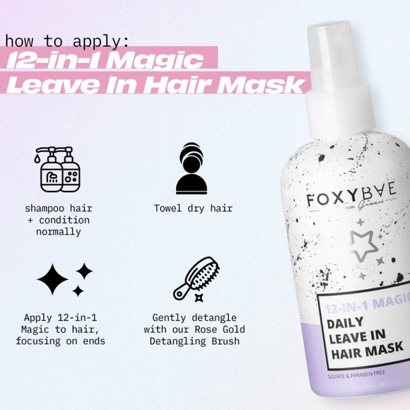 FoxyBae 12-in-1 Daily Leave in Hair Mask 8oz NWT - Picture 2 of 5
